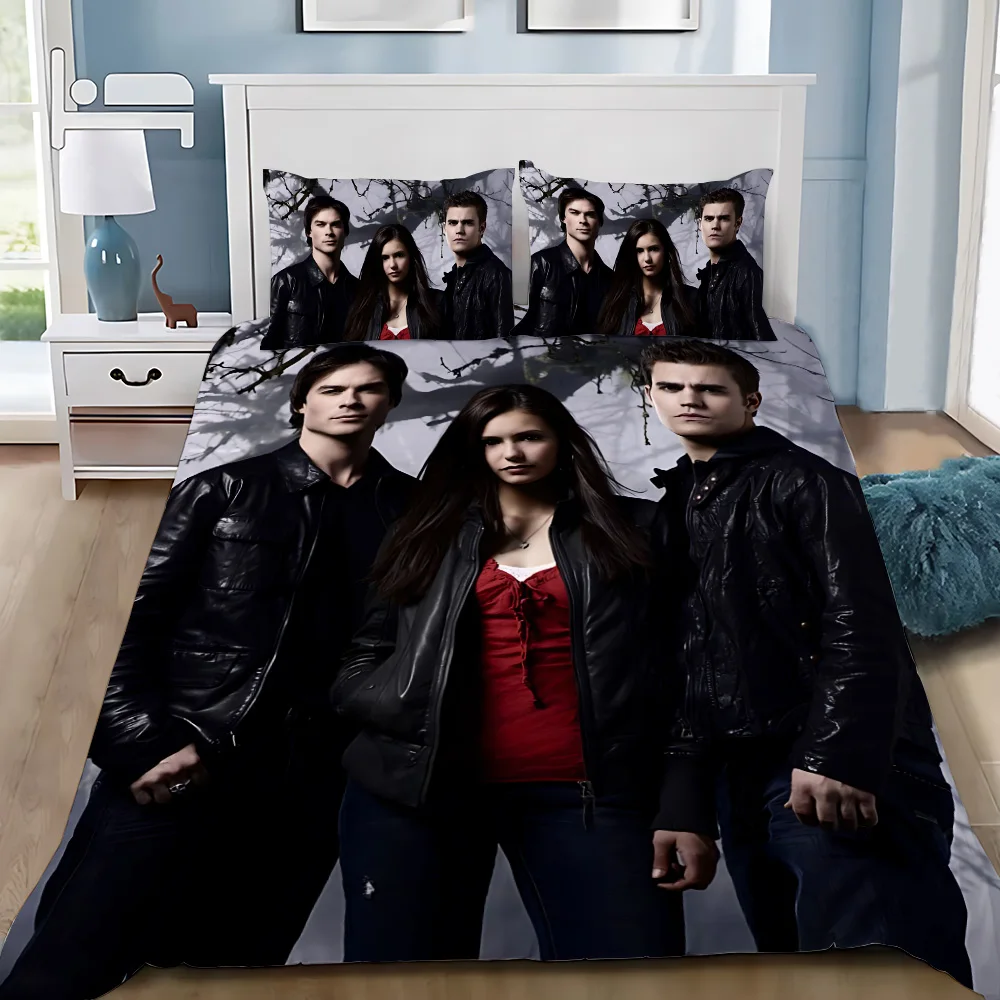 Duvet Cover Pillowcase Bedding Set The Vampire Diaries Adult Boy Girl Bedroom Decoration Children Gift Single Double Large Size