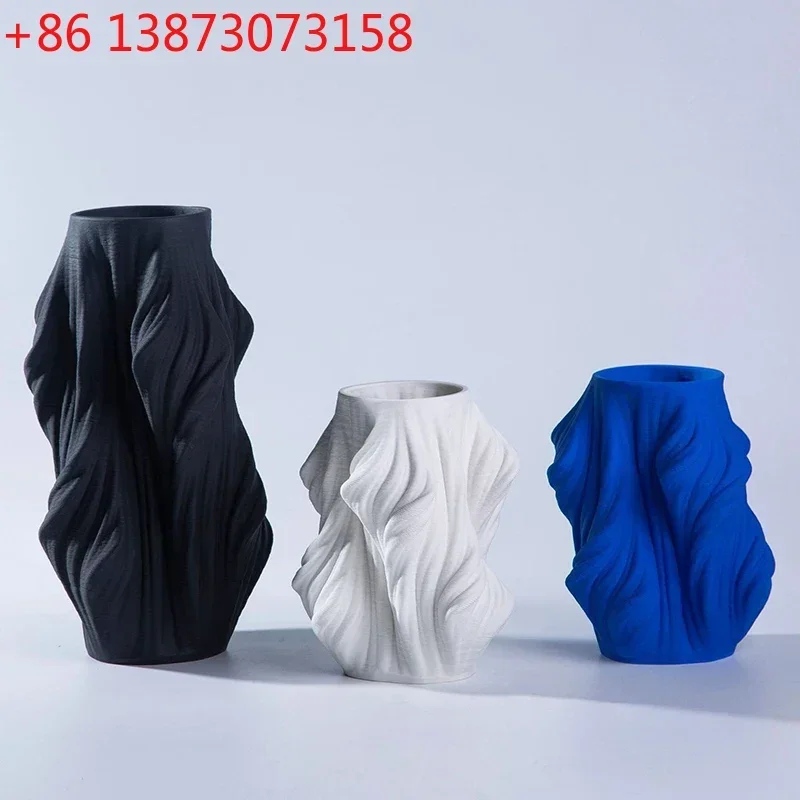 Creative 3D Printing Ceramic Vase Modern Porcelain Flower Vase Luxury Nordic Stand for Flowers Table Decoration Living Room Gift