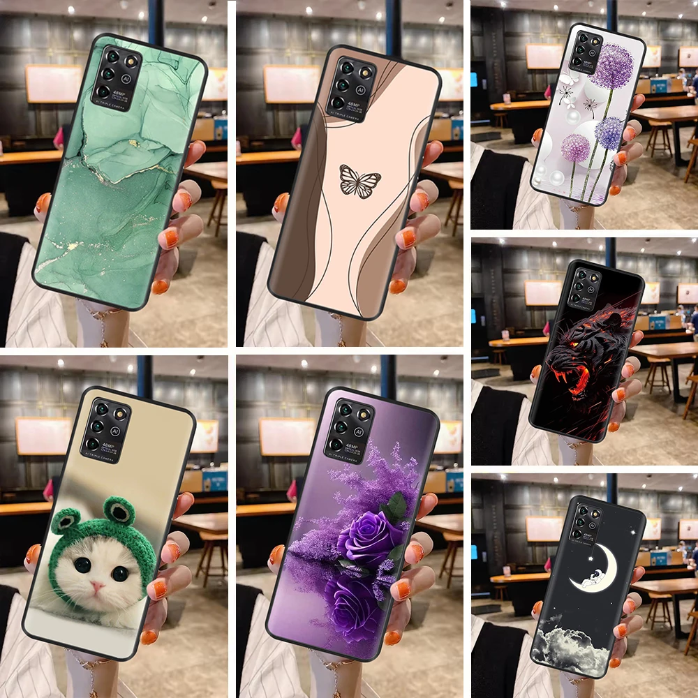 Para ZTE Blade V30 Vita funda bonita impresa suave funda de silicona negra para ZTE Blade V30 Vita funda V30vita Fundas a prueba de golpes