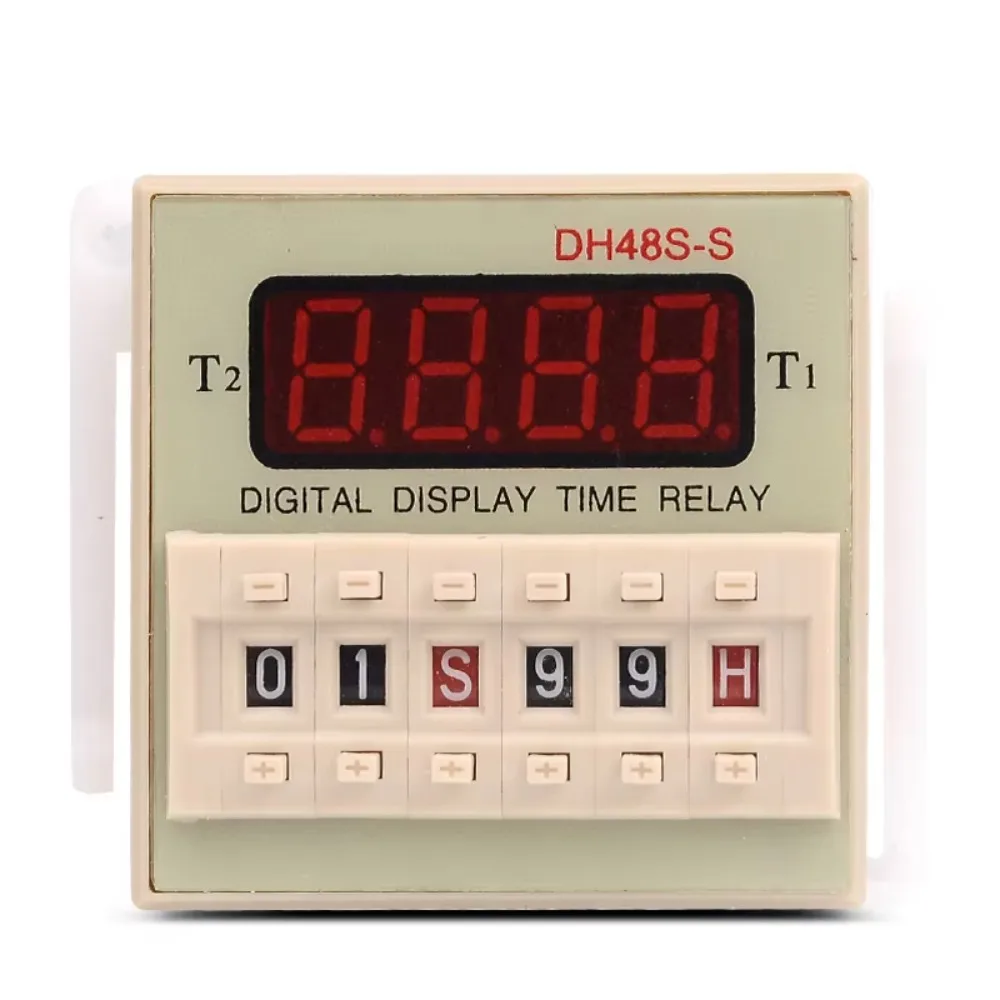 Temporizador  ciclo  encendido y apagado  DH48S-S, relé  tiempo Digital  8 pines con Base  enchufe DH48S AC 220V 110V DC 24V 12V
