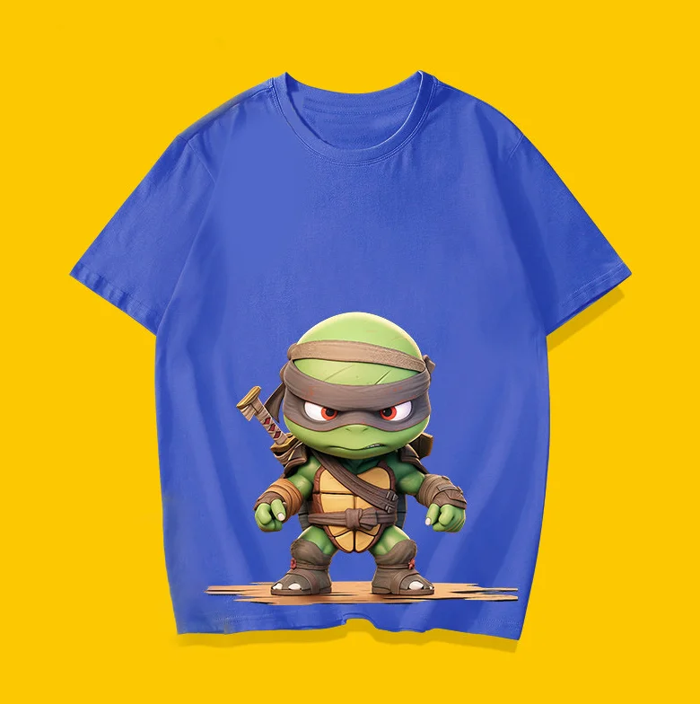 

Детская летняя футболка с короткими рукавами, мягкая и удобная, из чистого хлопка, новая модель Nickelodeon Ninja Turtles.