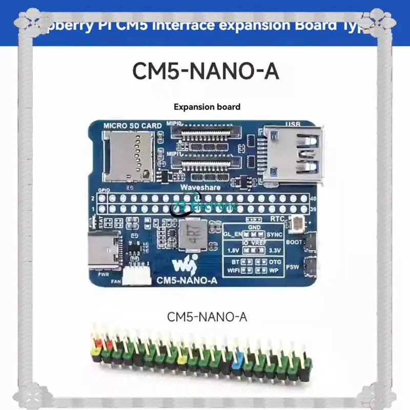 24-часовая доставка Waveshare для Raspberry Pi CM5 Nano Base IO Board (A) с USB 3.2 Gen1 для вычислительного модуля 5