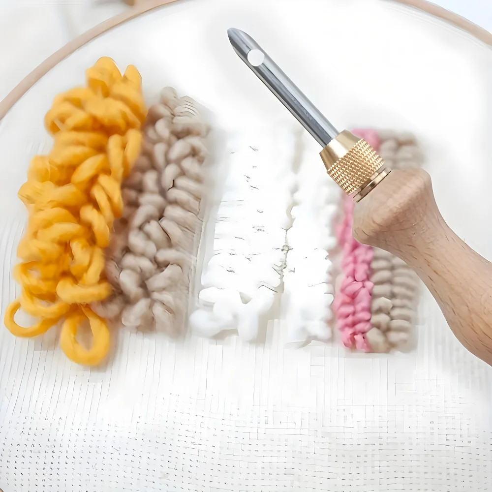 New Punch Needle Tool Kit for DIY Embroidery & Cross Stitch - Includes Needle Threader and Poking Tools
