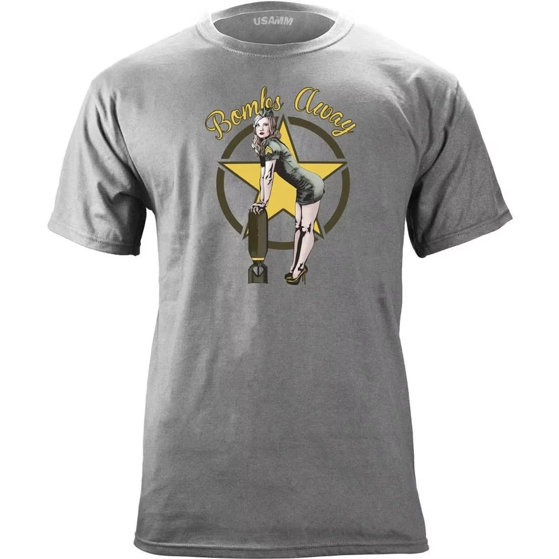 Original Bombs Away Pin Up Vintage T-Shirt 100% Cotton O-Neck Short Sleeve Casual Mens T-shirt Size S-3XL