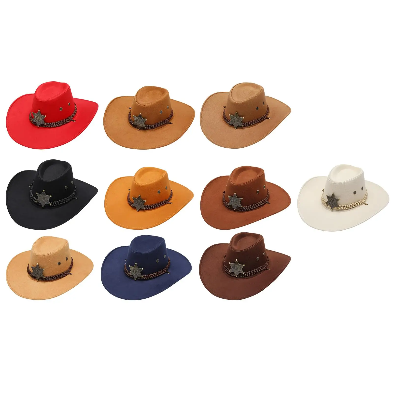 Cowboy Hat Cowgirl Hat Fashion Unisex Polyester Lightweight Outdoor Hat Sun Hat