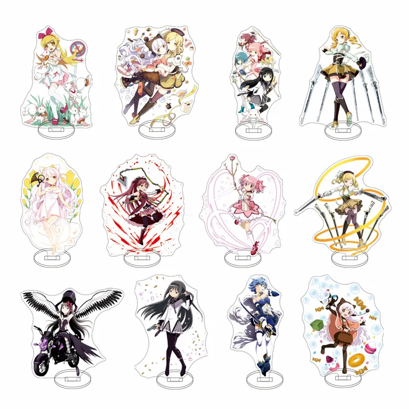 Anime Puella Magi Madoka Magica Girl Acrylic Stand Up Cosplay Akemi Homura Mami Tomoe Character Stand Model Desktop Decoration