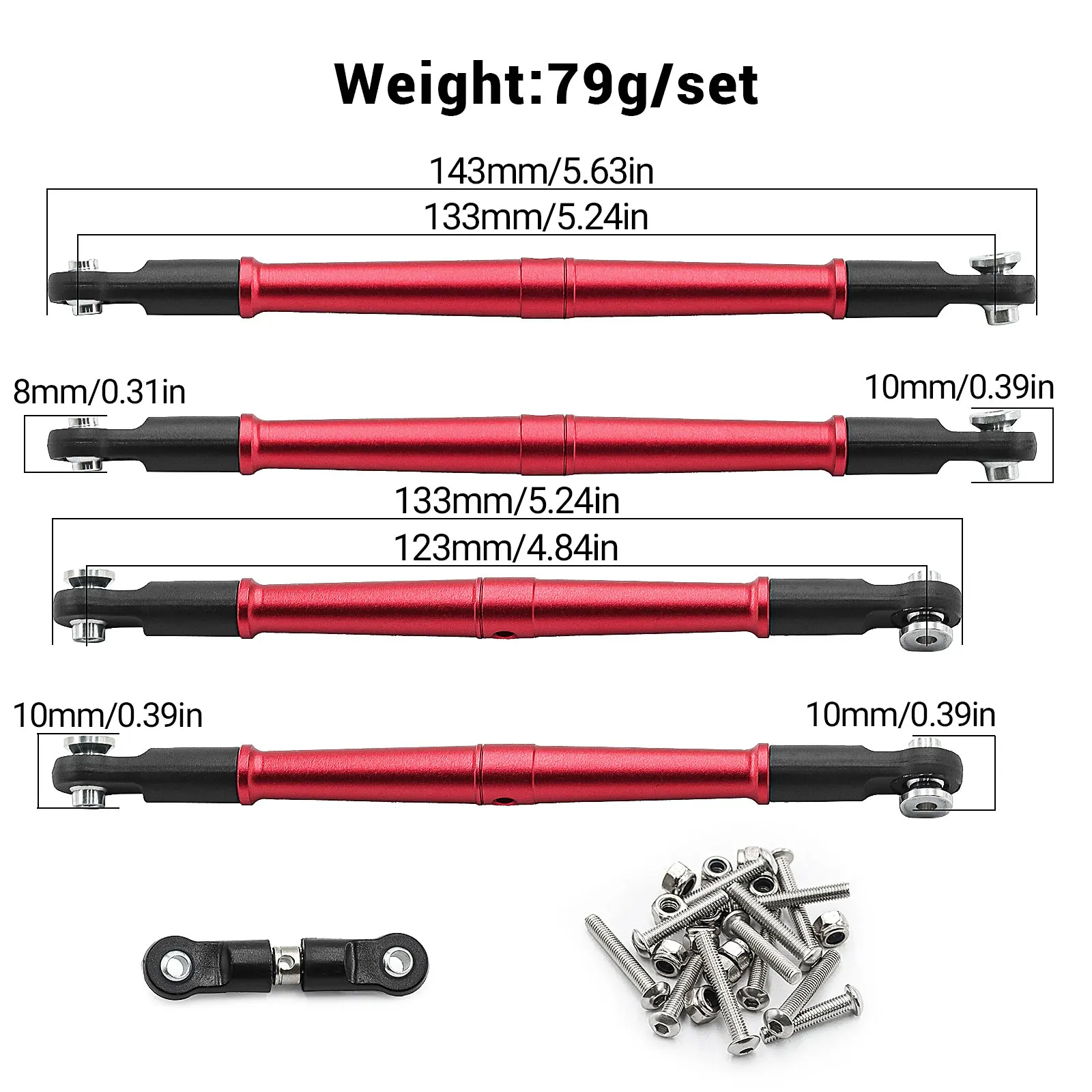 Metal Steering Tie Rod Set for ARRMA 1/7 Big Rock Fireteam 6S BLX 1/8 Kraton Outcast Notorious 6S BLX RC Car Upgrade Parts