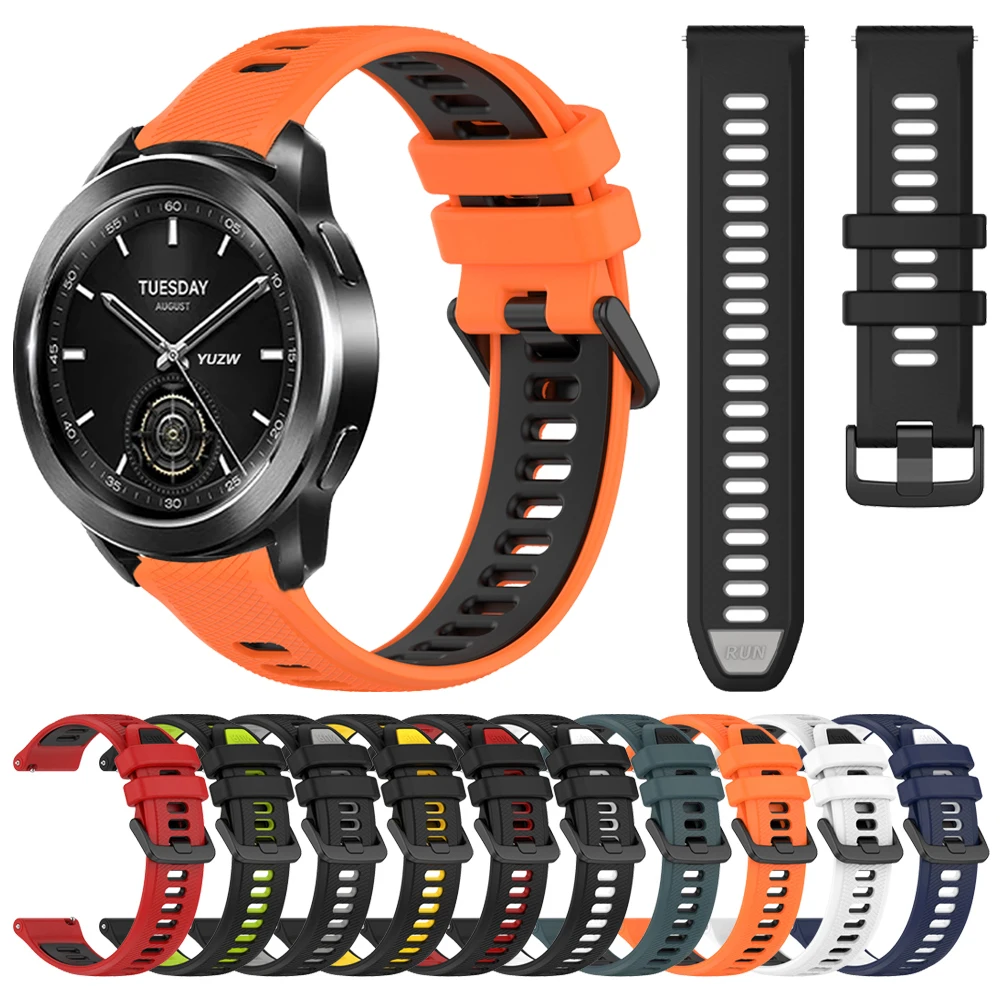 Sports Silicone Strap 22mm Watch Band for Xiaomi Watch S4 S3 S2 46mm Replacement Mi Watch 2 Pro S1 Active Watch Color 2 Bracelet