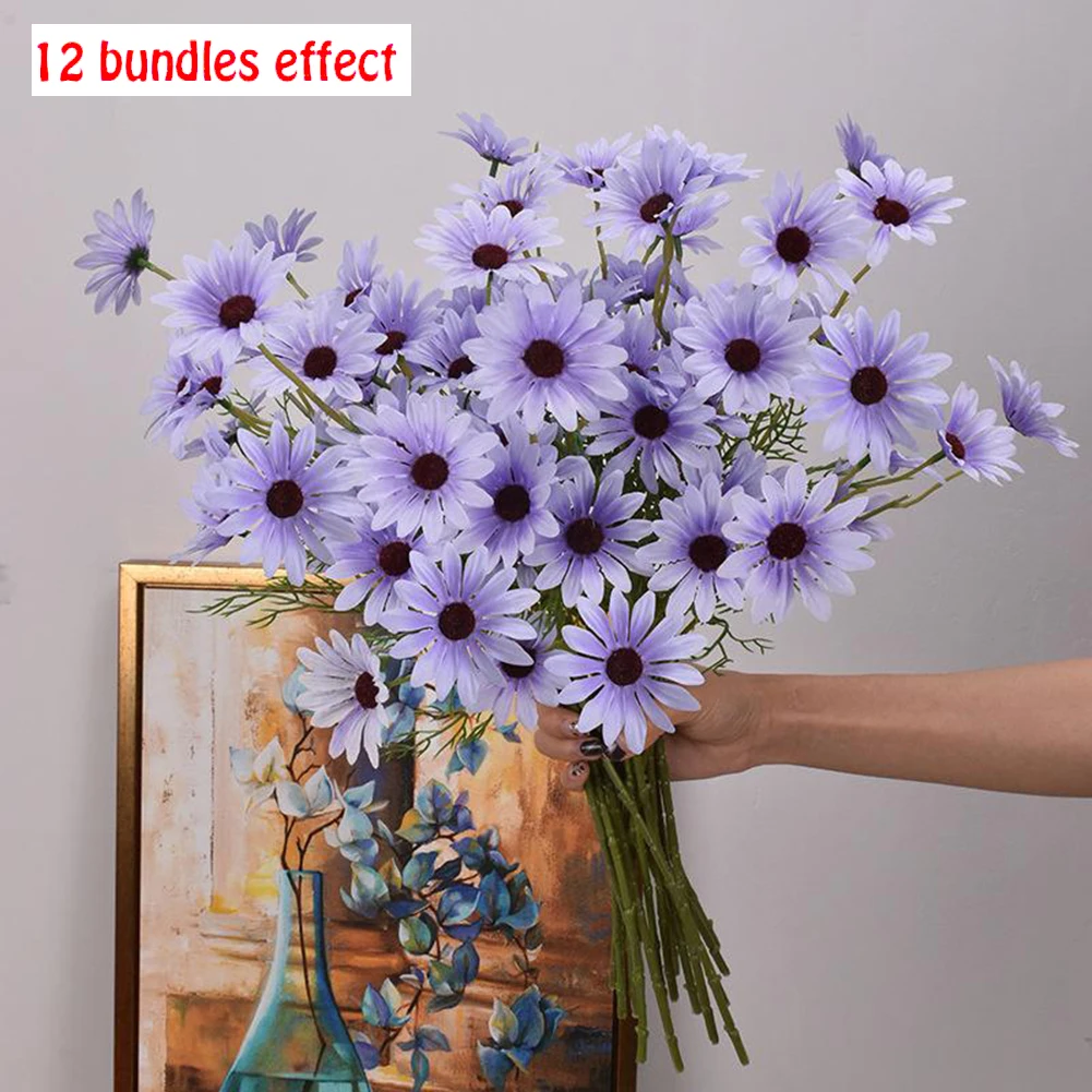 5 Heads  Artificial Flowers Daisy Silk Flowers Decoration Party Wedding Decoration Home Party Daisy Floral Arrangement Decors