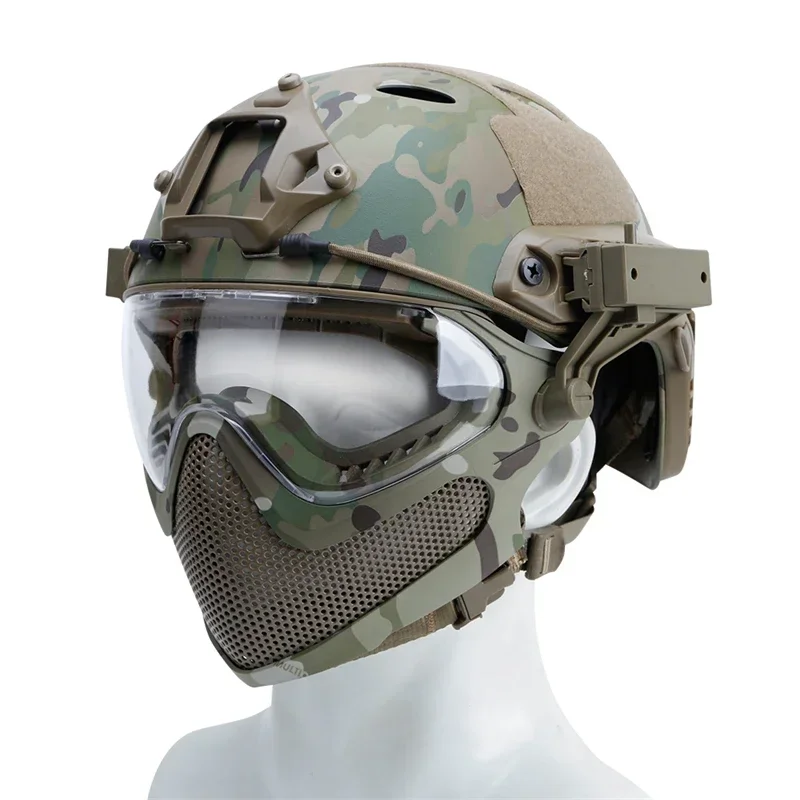 Tactical Mask Goggles Pilot Sports Safety Helmet Hunting Steel Mesh Protective Shooting CS Wargame Outdoor Paintball Accessories