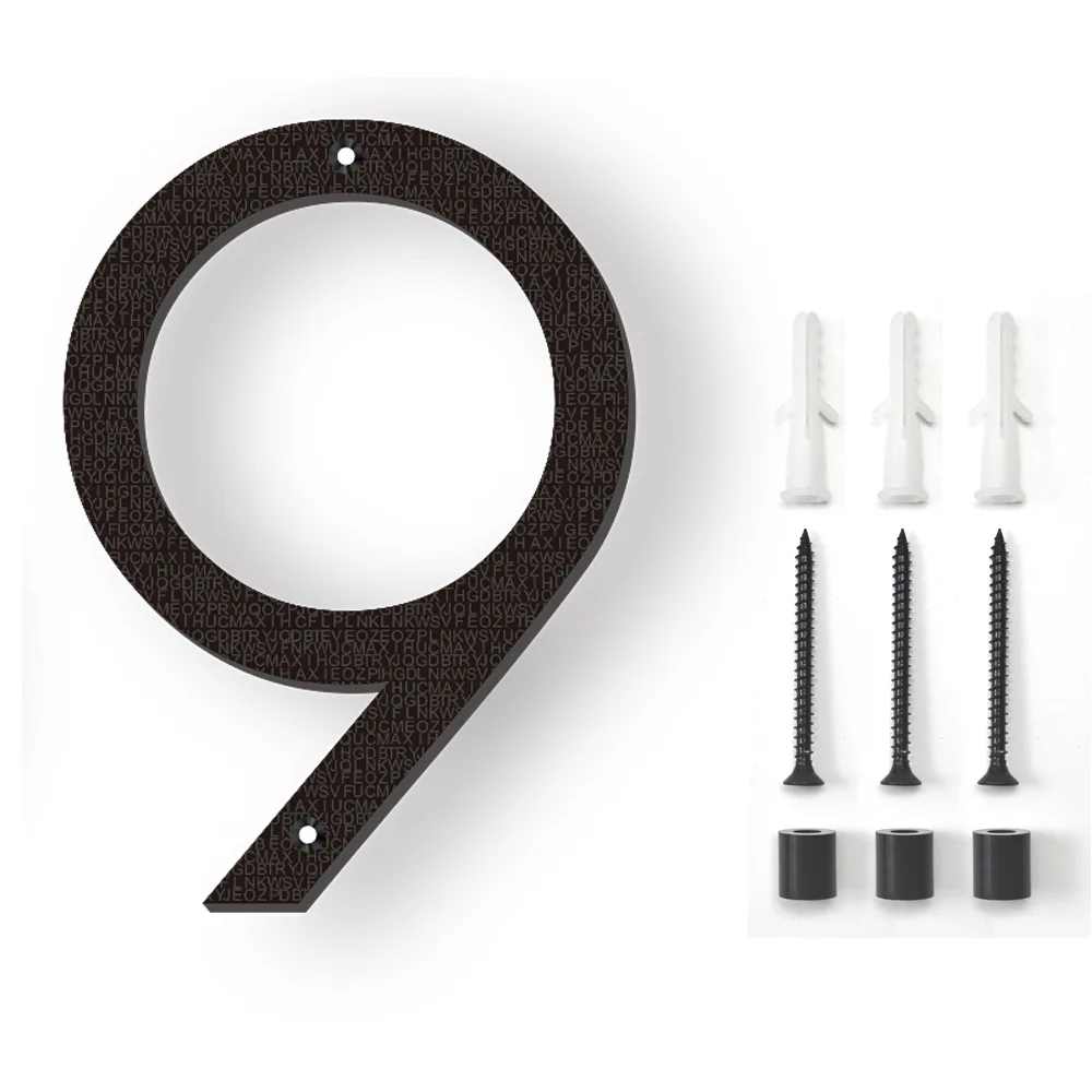20cm/8inch Floating House Number Black Relief Numbers Address Sign #0-9 Letters Big Modern Door Plates Home Outdoor Numeros