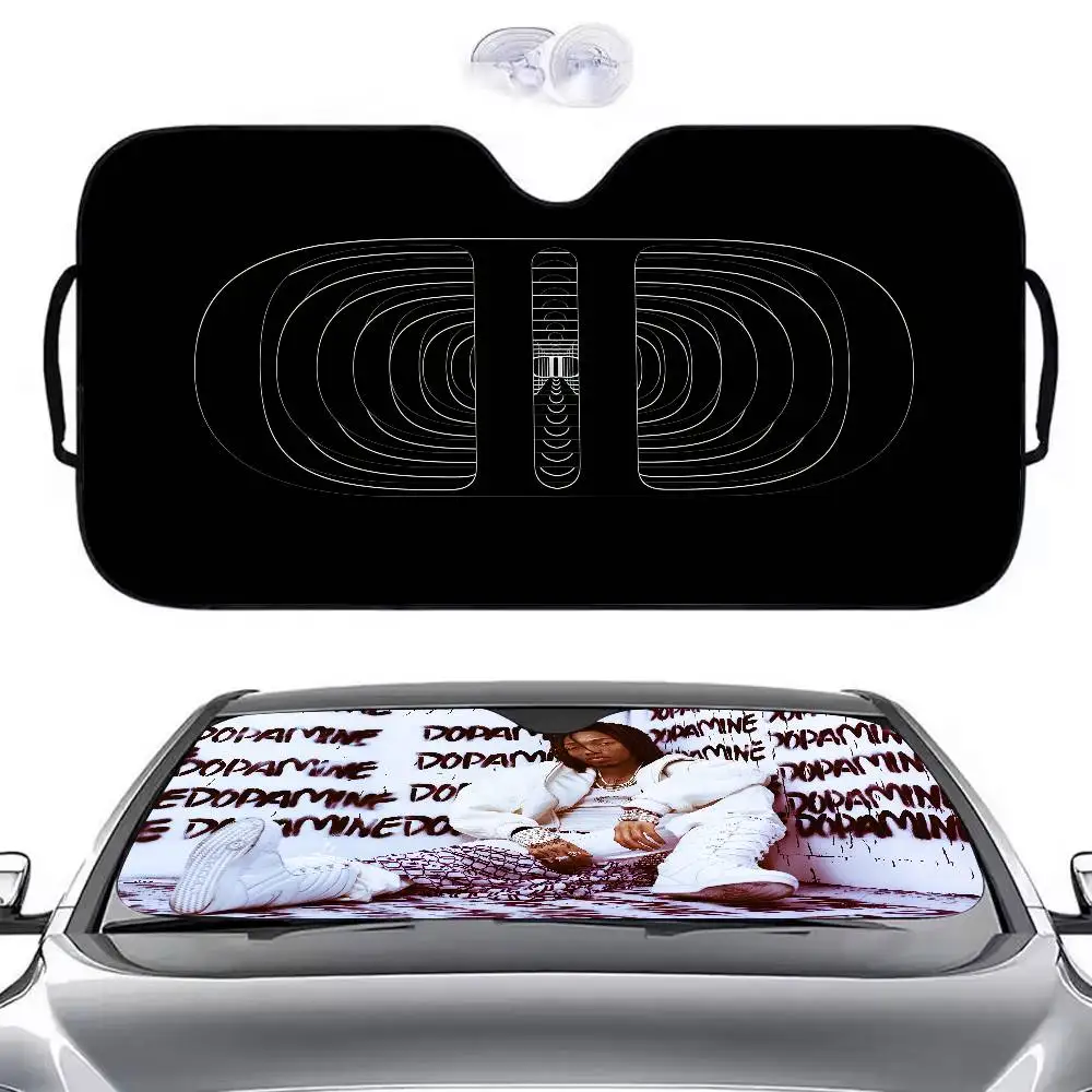 L-Lil T-Tecca مغني الراب سيارة ظلة الزجاج الأمامي المضادة للأشعة فوق البنفسجية حماية الجبهة الشمس الظل التبريد حامي للمركبة الداخلية