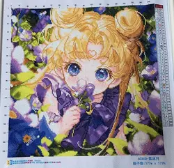 Cute Girl Flowers Cross Stitch Kit Embroidery DIY Chinese Style Printed Thread Needlework Sets Home Decor Crafts New Arrival