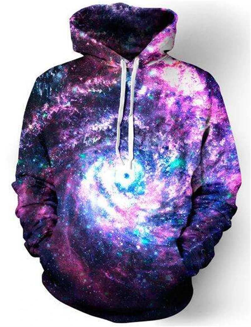 Bluza z kapturem Galaxy kolorowy spersonalizowany wzór bluza z kapturem z nadrukiem 3D bluza z kapturem męska