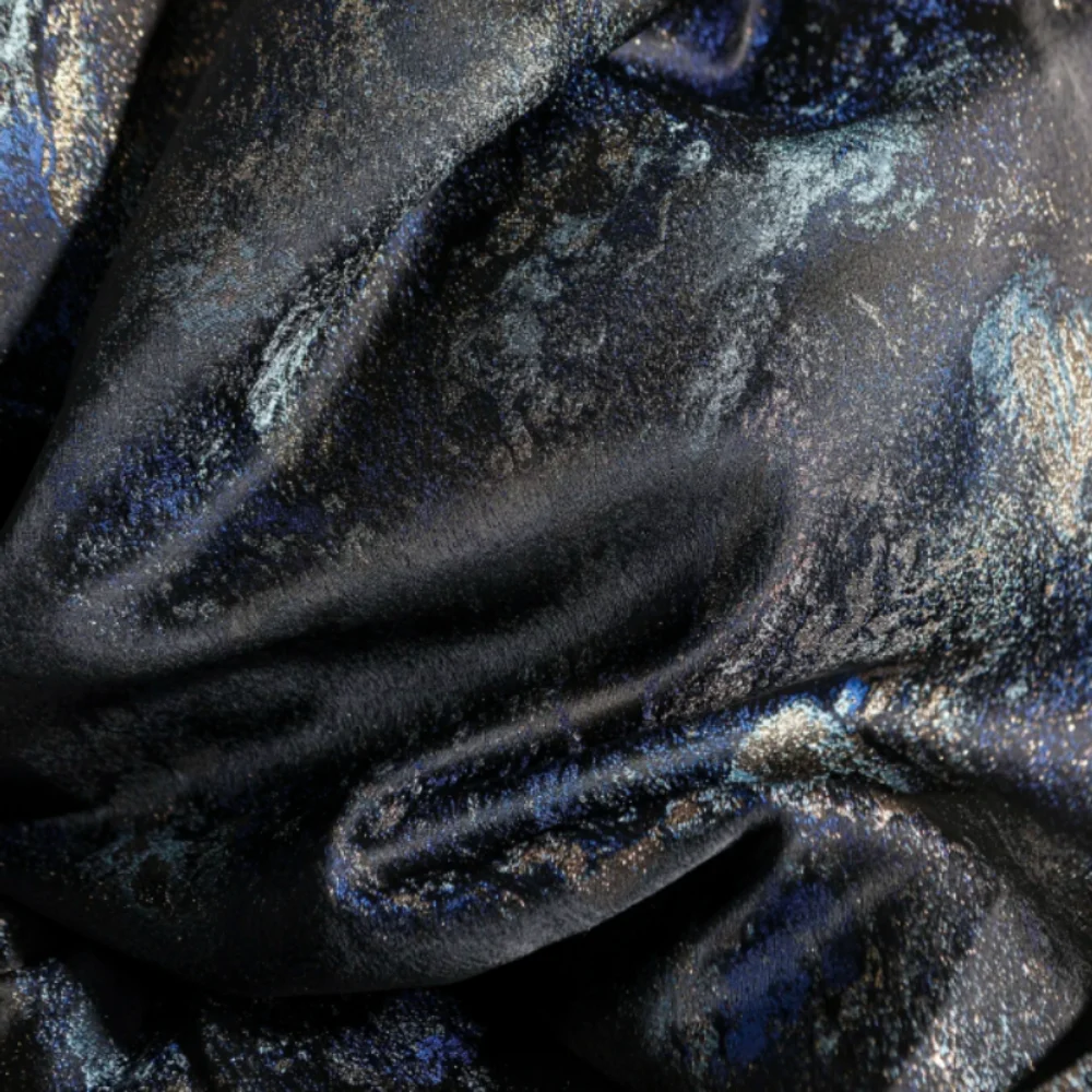 

Dark Blue Cloud Gilded Double-sided Brocade Jacquard Fabric Chinoiserie Cheongsam Han Suit Designer Diy Sewing Material Cloth