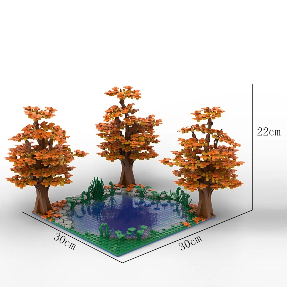 Buildmoc Creative Maple and Lake Forest Tree Rivers idee per paesaggi naturali MOC Building Blocks giocattoli per bambini regali per bambini