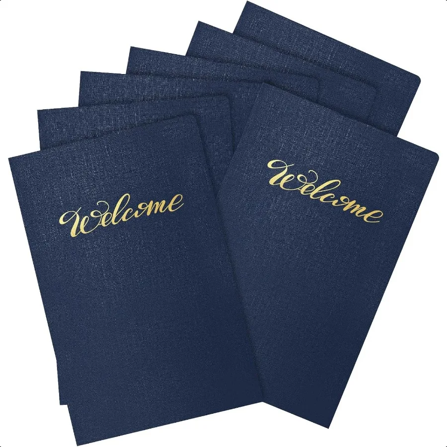 

25 Pack 6 x 9 Inch Welcome Pocket Folders Welcome Folders Presentation Folders Employee File Folders for Weddings Party Confere