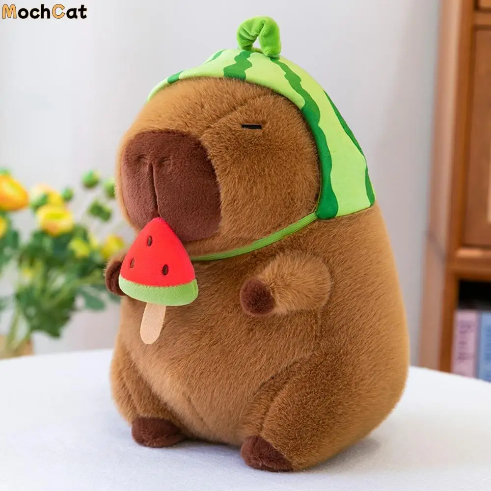 

Creative Watermelon Capybara Plush Toy Stretchable Fluffy Capybara Plush Doll Soft Animal Capybara Stuffed Doll Room Decor