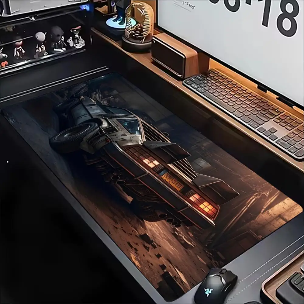 Cool Sports Car Racing Gaming Mouse Pad Non‑Slip Rubber Desk Mat Dynamic Flame Vehicle Art For Gaming And Daily Desktop Use