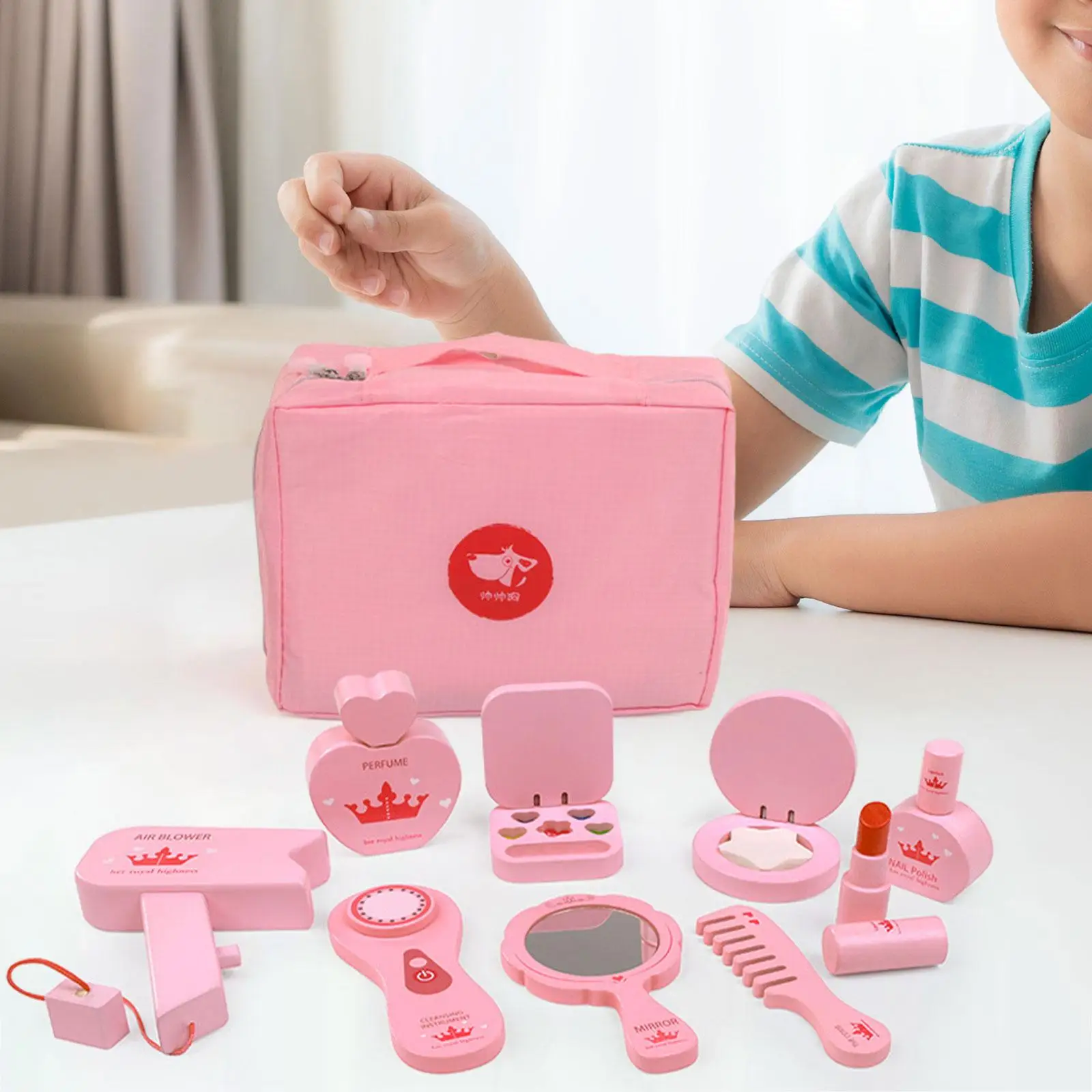 Kids Play Makeup Set with Handbag Fashion Washable Dressing Table Toy Little Girls Gift for Little Girls Children Birthday Gifts