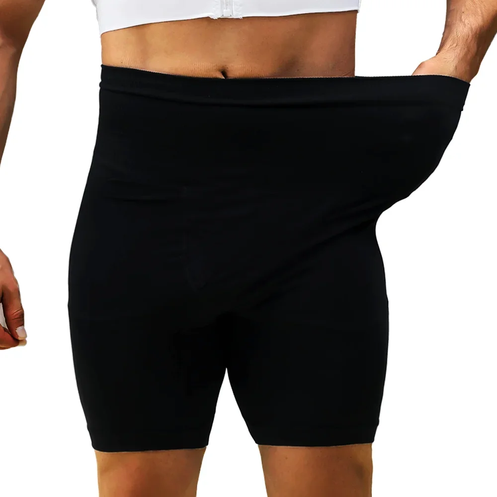 男性おなかコントロールショーツボディシェイパー圧縮ハイウエストトレーナー腹おなかコントロール痩身シェイプウェアボクサー下着 Fajas