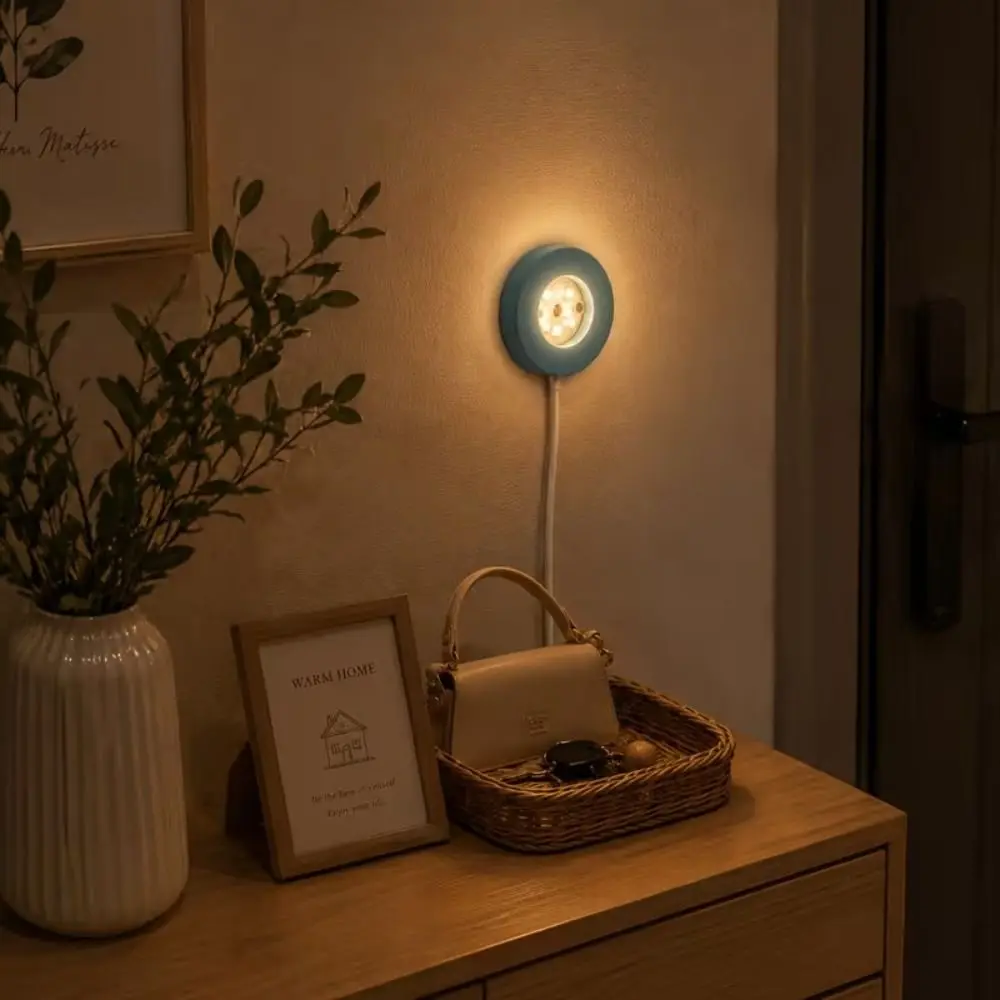 Round LED Light Art Display Base Multicolor 6cm Diameter Rechargeable Lamp Holder Display Stand
