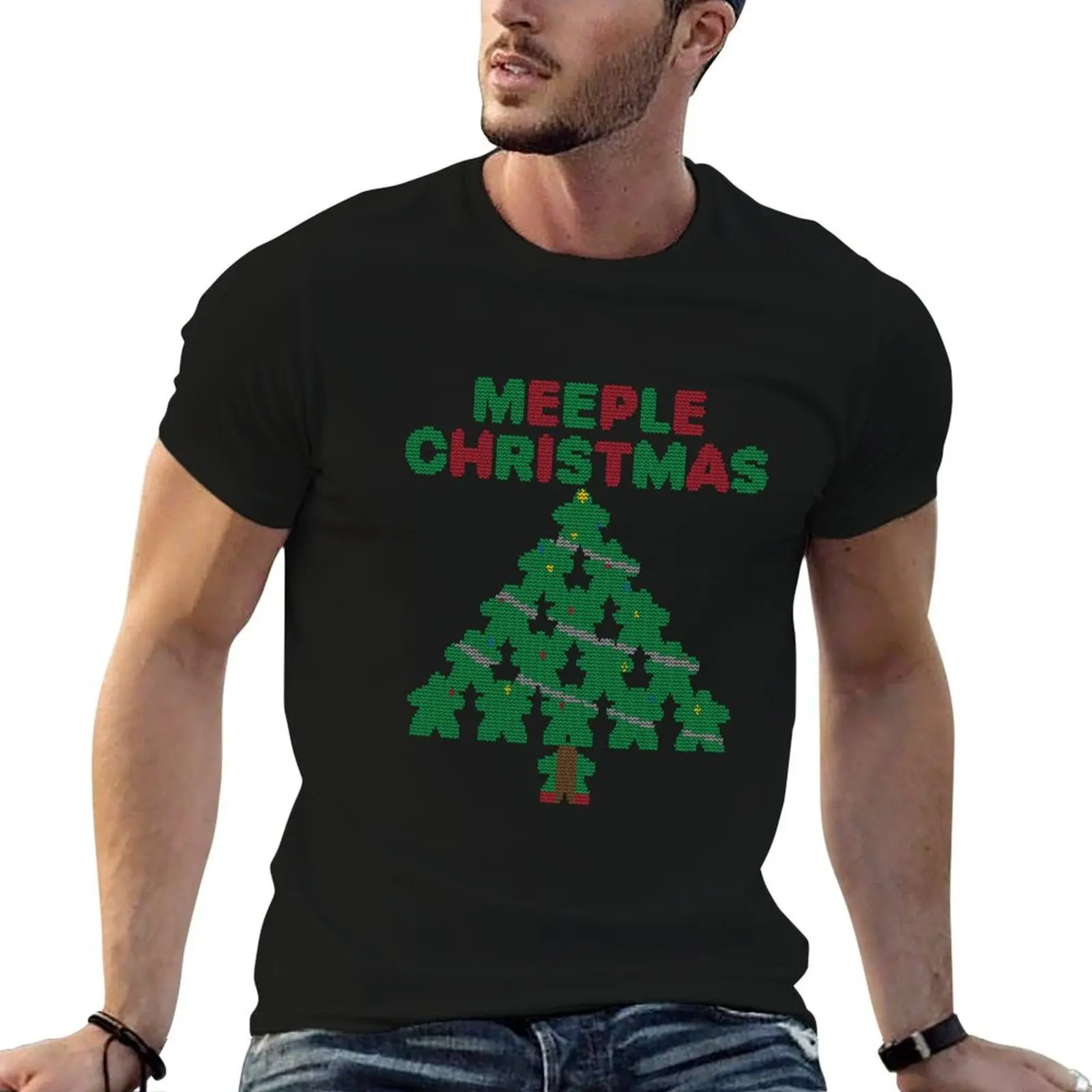 Meeple Christmas! T-Shirt vintage graphic tee sports fans mens cotton t shirts