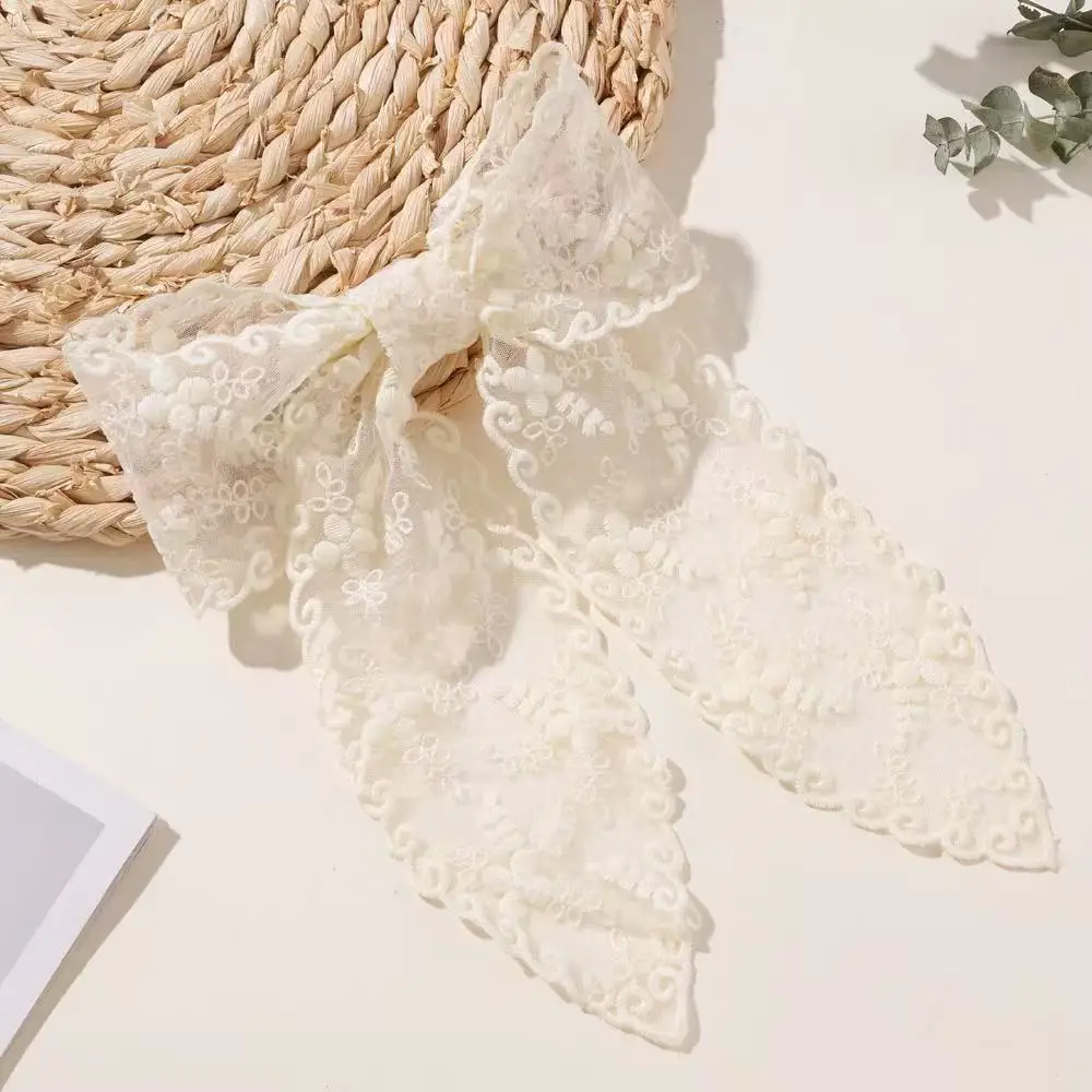 1PC super fairy lace hairpin, mesh four-leaf clover bow spring clip,European and American cross-border spring handmade headwear