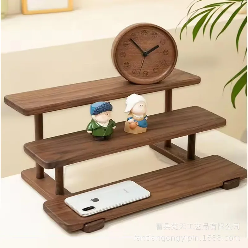 Wooden Multi-layer Storage Rack Household Kitchen Seasoning Storage Rack Bathroom Shampoo Balcony Green Plant Placement Rack