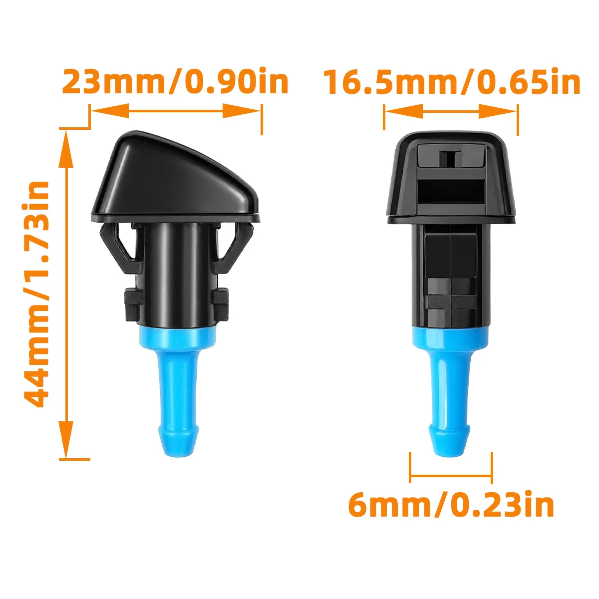  2 Stück Auto-Windschutzscheiben-Wassersprühdüse passend für Jeep Patriot 2008-2016, Compass MK1 2008-2016, 5303834AB, Auto-Zubehör – Detail 8