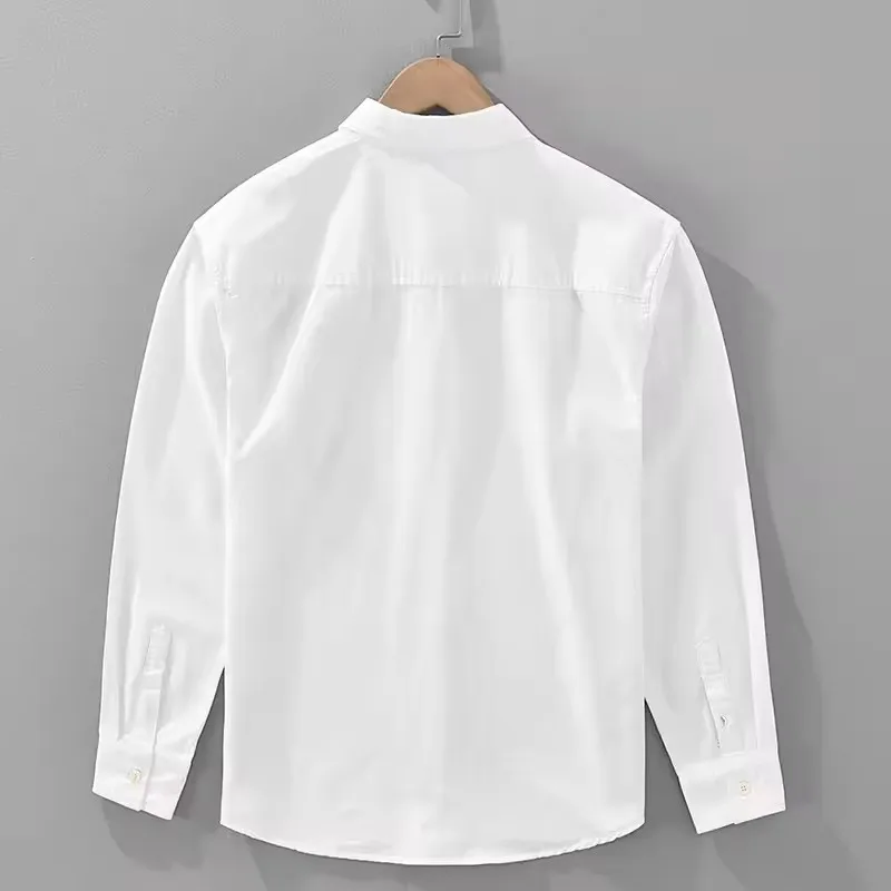 2026 Spring Autumn New Fresh Striped Printed Comfort 100% Cotton Shirts for Men Sense of Layering Streetwear Men Tops