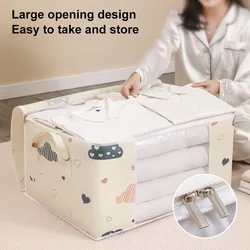 Large Capacity Storage Bag Dust-proof Wardrobe Quilt Clothes Organizer Foldable Visual Storage Bag with Handle 50L/75L