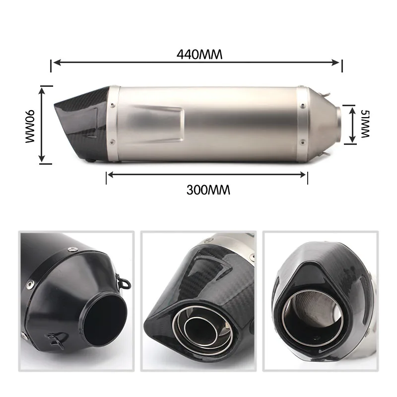Universal 51mm Motorcycle Exhuast laser motorbike GP LV1 muffler exhaust For gsxr650 k8 k9 cbr1000 CB400