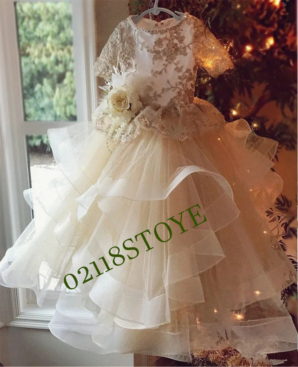 

Flower Girl Dress White A-Line Bow Sash Sleeveless Solid O-Neck Girls First Communion Dress Hot Sale Vestido De Comunion