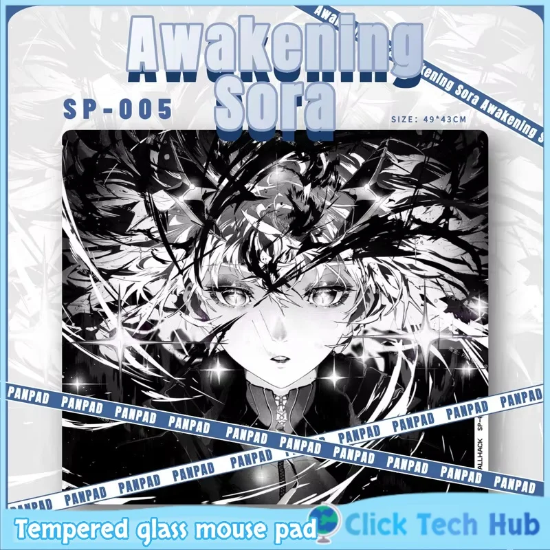 Awakening Sora Gaming Mouse Pad Tempered Glass Anime Theme Style Wallhacksp-005 Remastered Version Computer Office Peripherals
