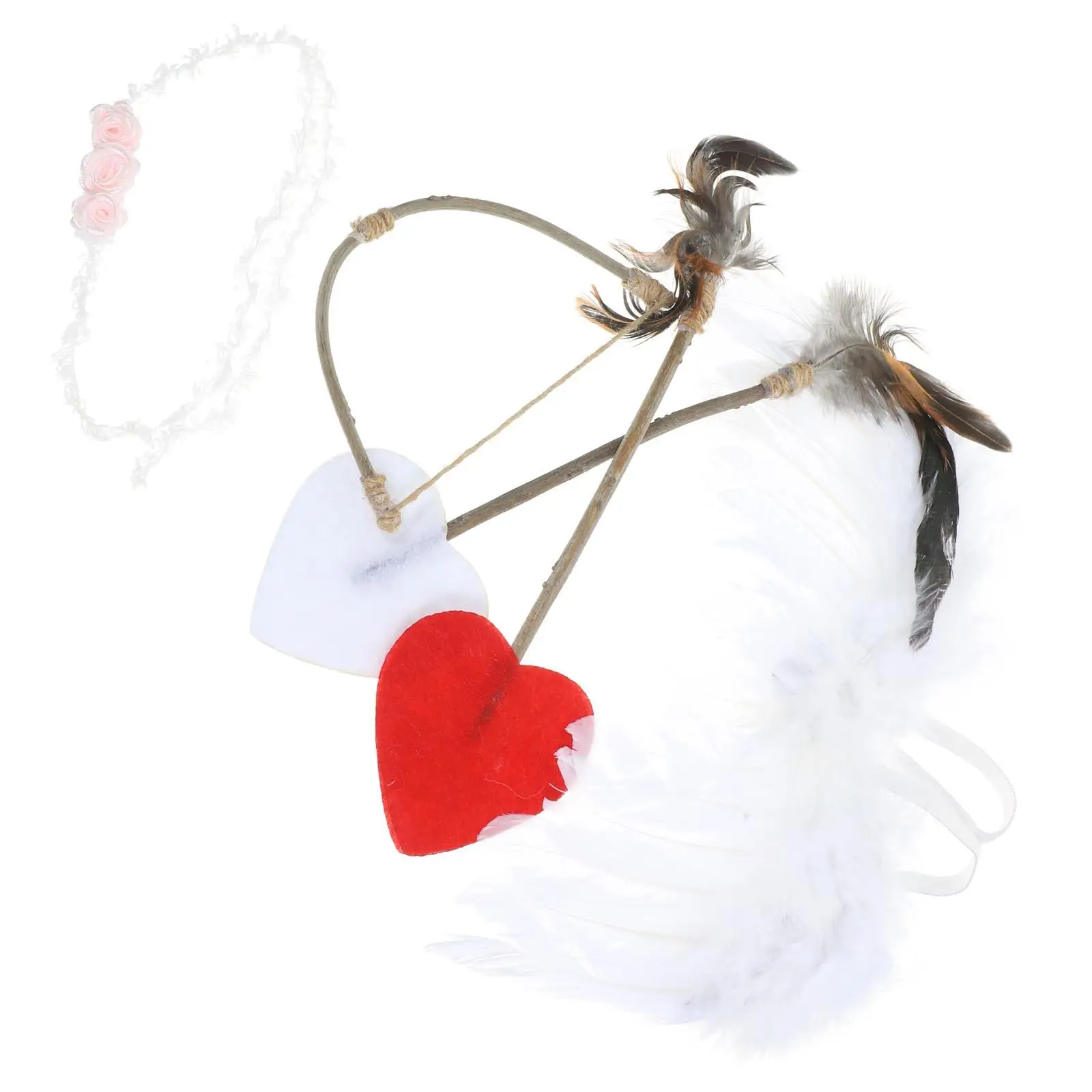 

1 set Angel Wings Newborn Baby Costume Headband Photography Props 0-12 Months Safe Plume Wood Reusable Versatile