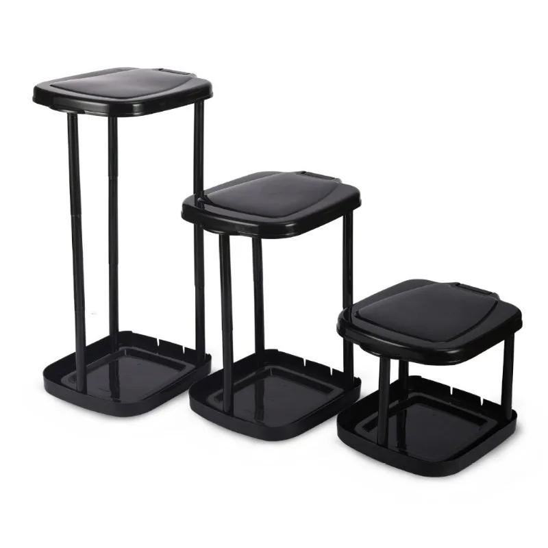 

Folding trash can three-gear height adjustable household outdoor trash can travel vertical trash rack