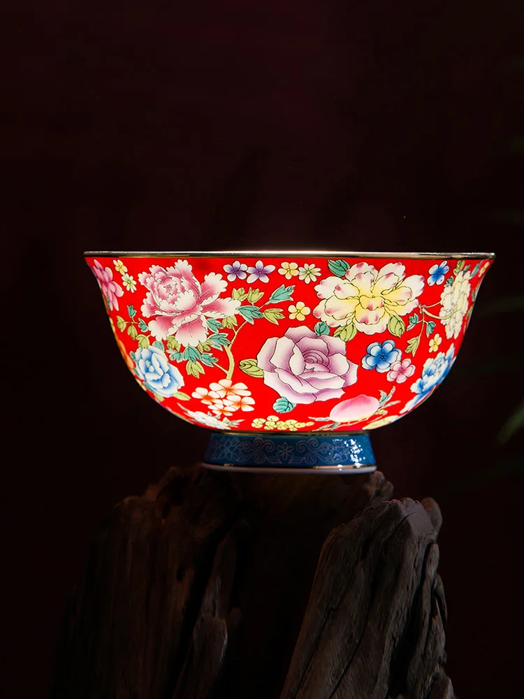 

Ele Эмаль Цвет Cerc Bone China Обеденная миска на высоких ножках Миска для риса Fly Use Противоожоговая новая миска для риса Sle Court