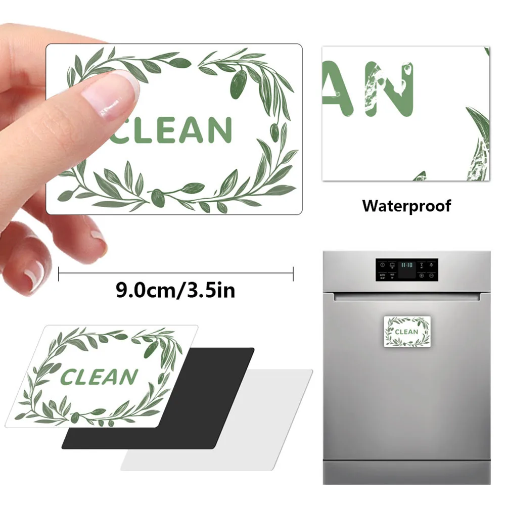 Kitchen Organization Dishwasher Magnet 2PCS Set Child Friendly Clear Indication Decorative Magnet Minimalist Design