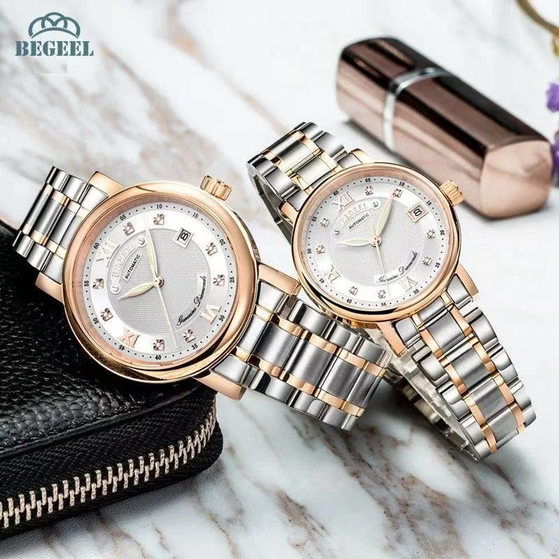 ساعة ميكانيكية كلاسيكية متعددة الوظائف للرجال من BEGEEL، ساعة ميكانيكية للرجال، ساعة ميكانيكية للرجال، تعبير للرجال، wo