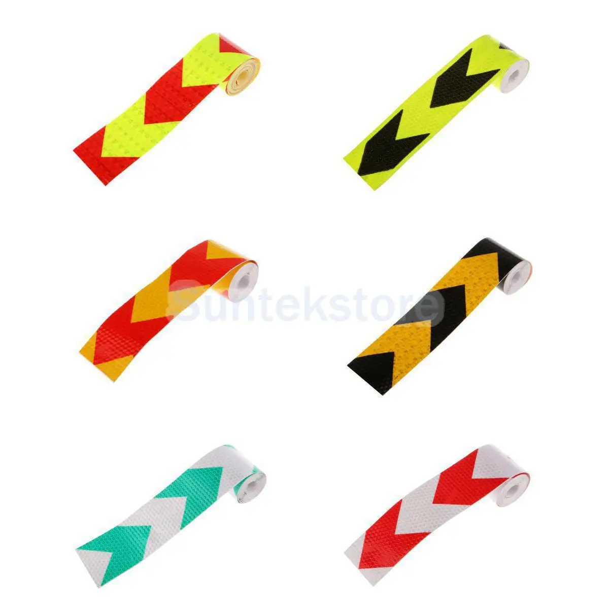 3-5pack Reflective Warning Conspicuity Tape Arrow Pattern Sticker -Red with