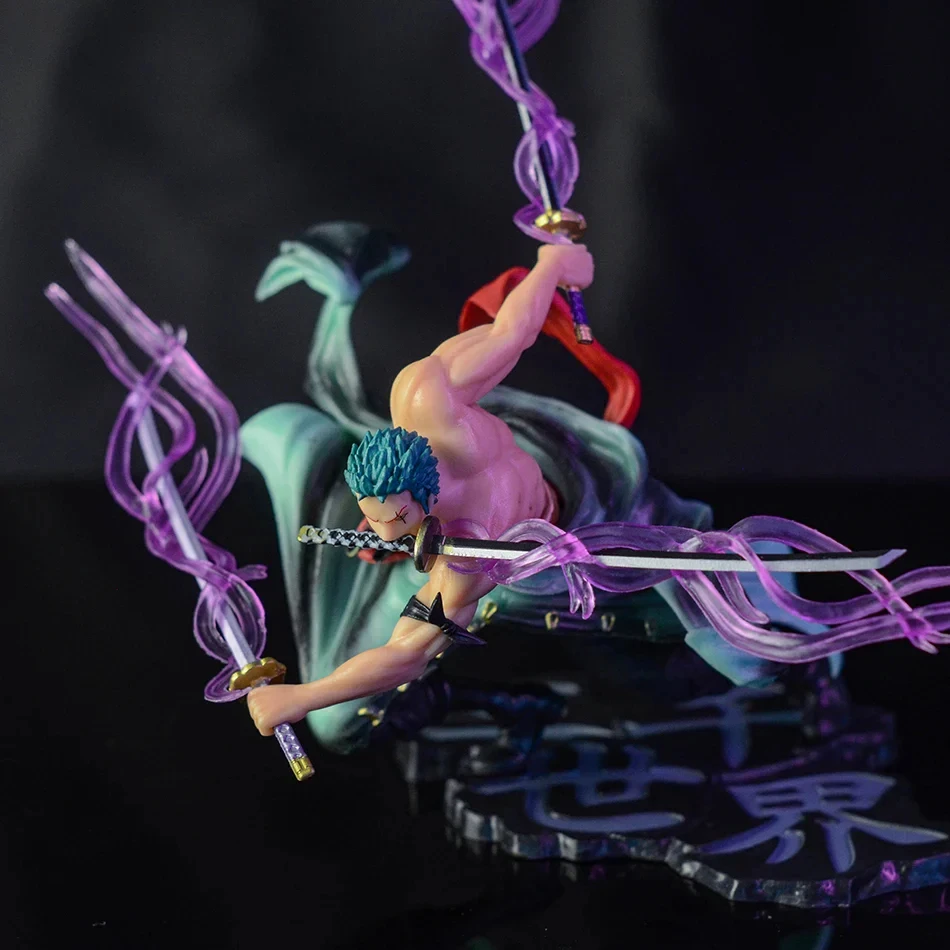 โมเดลวันพีซ ซีรีส์สามพันโลก โซลอน สามมีด ฟลอว์ ดับเบิ้ลเฮด คาร์วิ่ง ไทด์เพลย์ แบบพกพาและตั้งโต๊ะ