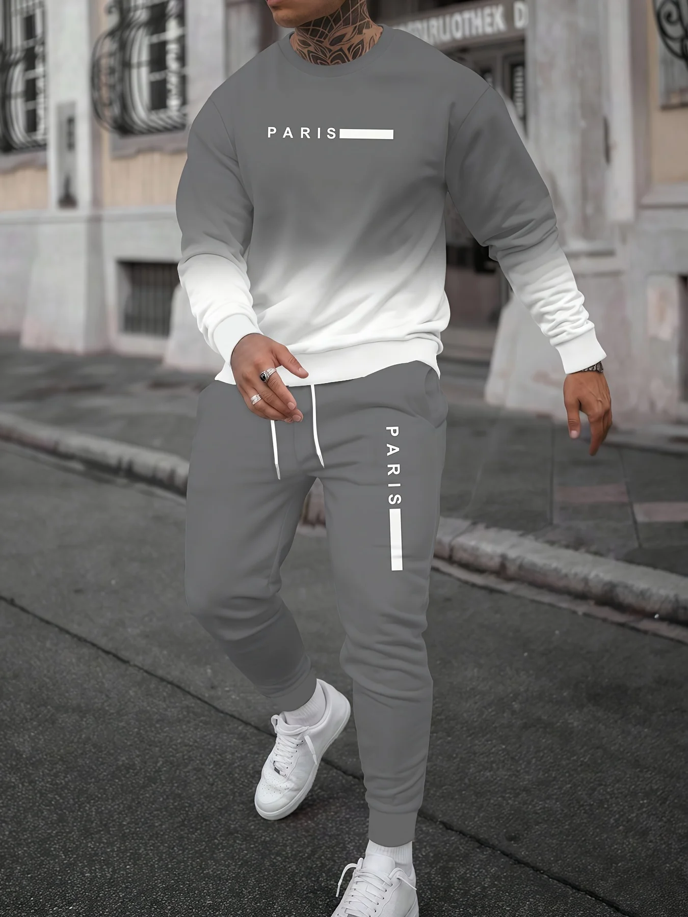 

Осенне-зимний мужской комплект с длинными рукавами Мужской спортивный комплект с длинными рукавами Популярный мужской модный и уличный комплект с принтом Быстросохнущий