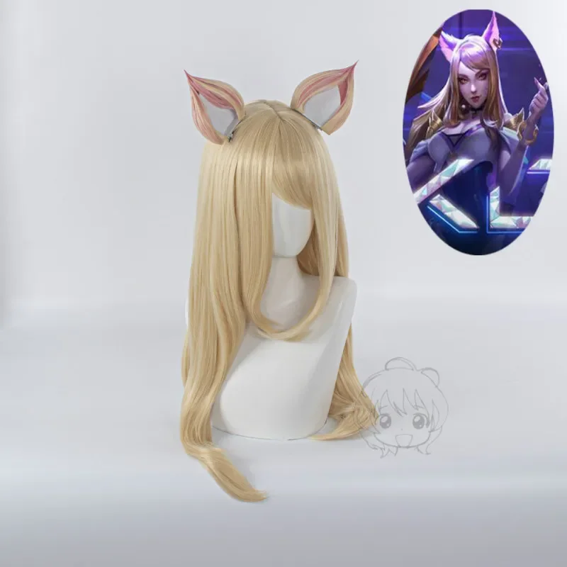 Cosplay Lol League Of Legendes Kda Nieuwe Huid Ahri Kda Akali Malafide Huurmoordenaar Evelynn Kaisa Kostuum Pruiken Synthetische Haar Pruik Cap