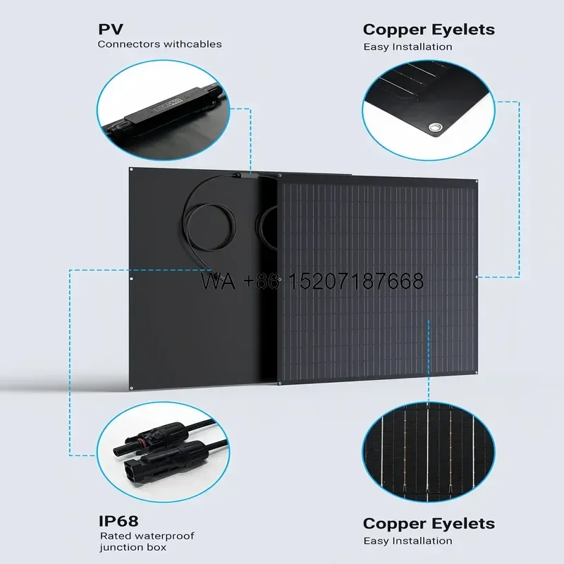 Wmwmnu Factory Price 240W Flexible Mono Solar Panel Waterproof for Off Grid Power System Solar Panel Kit