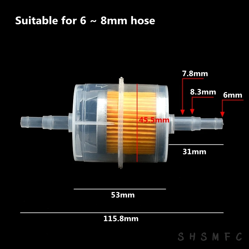 Filtro de combustible para motor de motocicleta, accesorios para coche, carburador en línea, cortacésped, 1-5 piezas, 7MM, 8MM, 3/8\