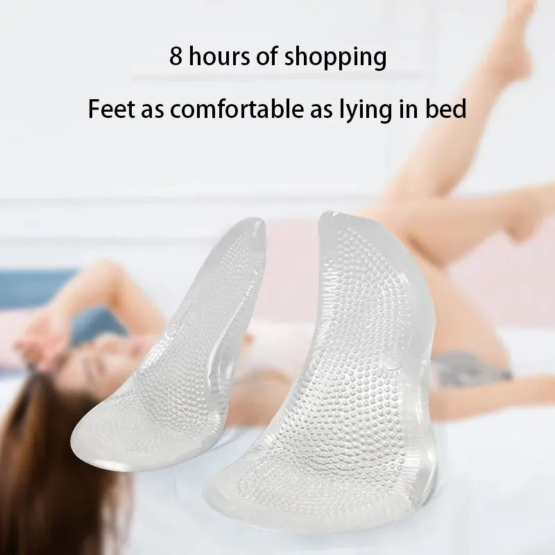 Adult Unisex Silicone Arch Insole To Support Flat Feet Anti-foot Pain Foot Protection High Heels Three-point Arch Insole