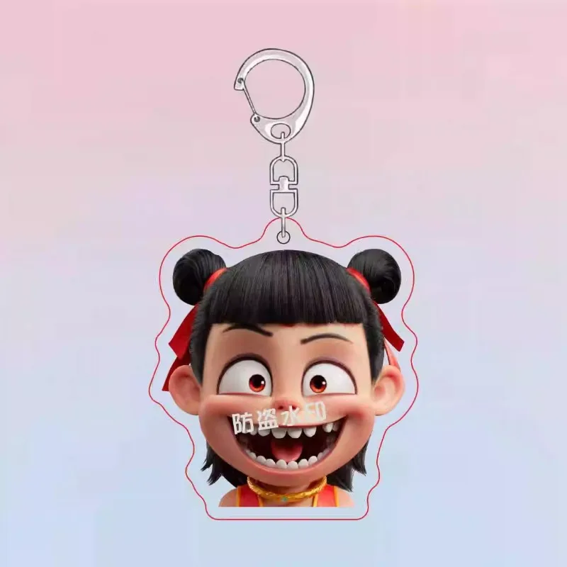 Nezha 2:Anime figure Emoji keychain Nezha Surrounding Cute Movies Decorative Backpacks  Pendants Acrylic Keychains Small Gifts