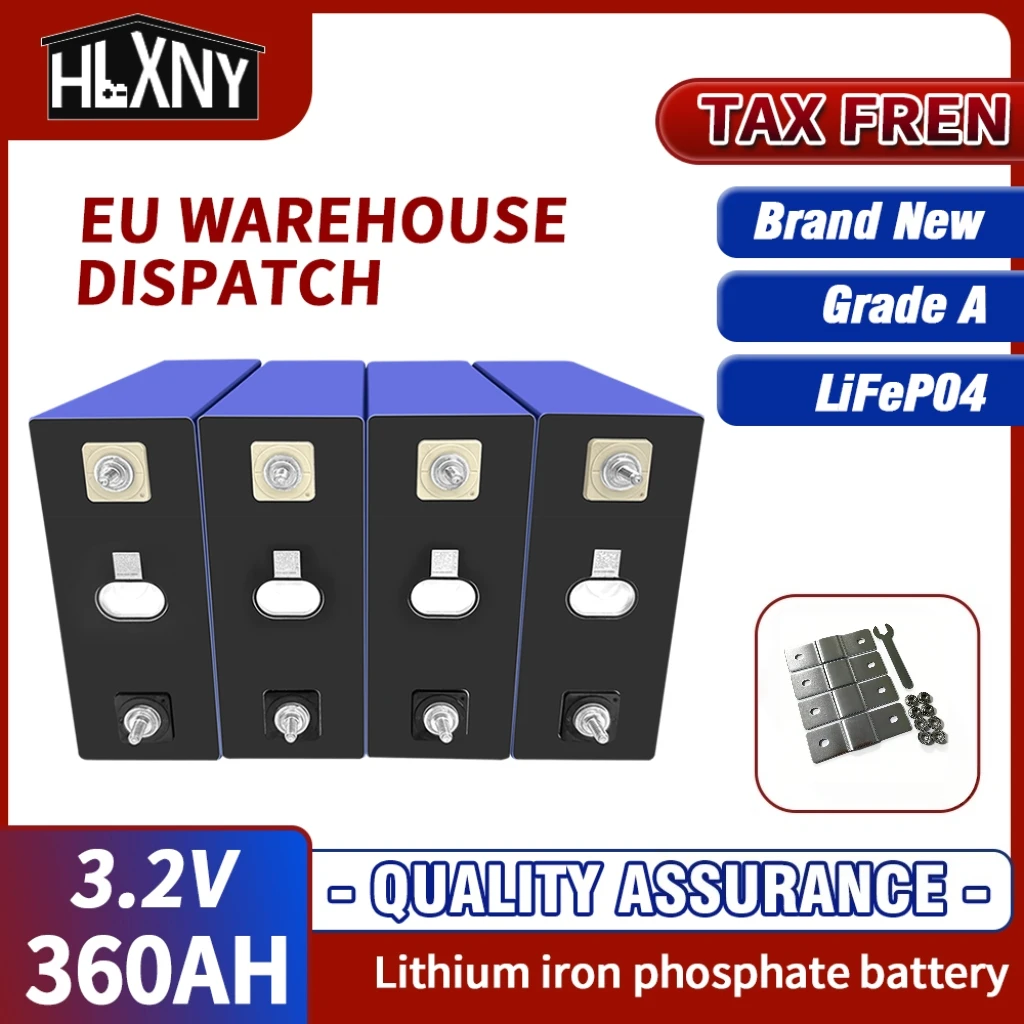 Batteria LiFePO4 HLXNY Classe A da 320Ah 360Ah 12V 24V 48V per Camper, Kit Fai-da-te per Camper, Nuova Batteria