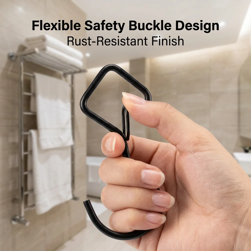 5/10/20 PCS S Hooks with Safety Buckle, Heavy Duty Metal S Shaped Hooks for Hanging Plants, Kitchen Utensil, Clothes, Pot,etc.